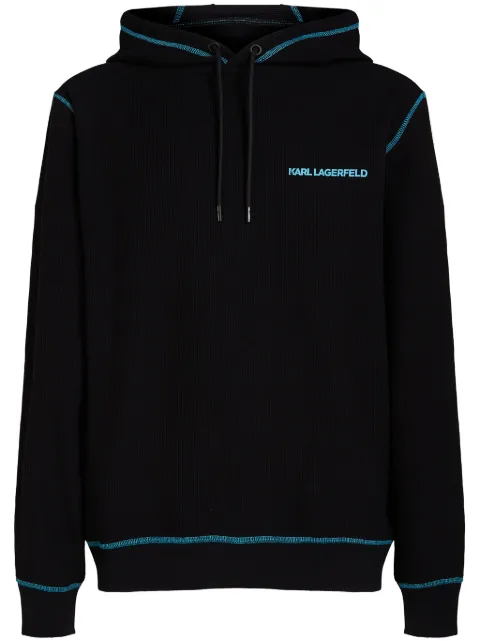 Karl Lagerfeld hoodie de tejido gofrado