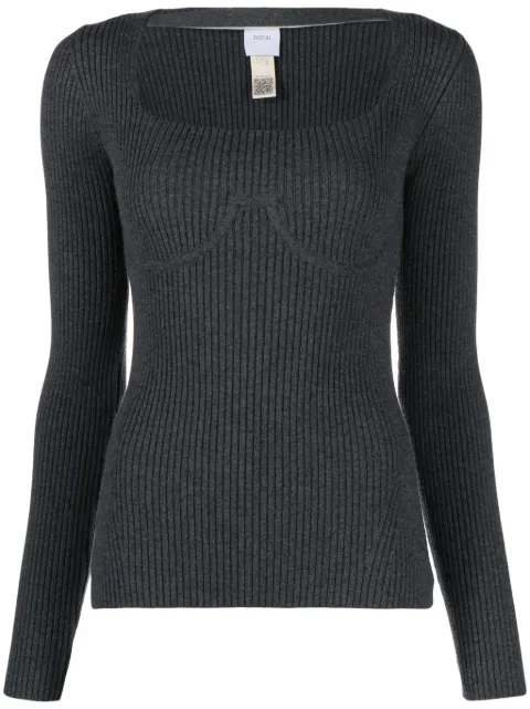Patou cut-out wool-blend top