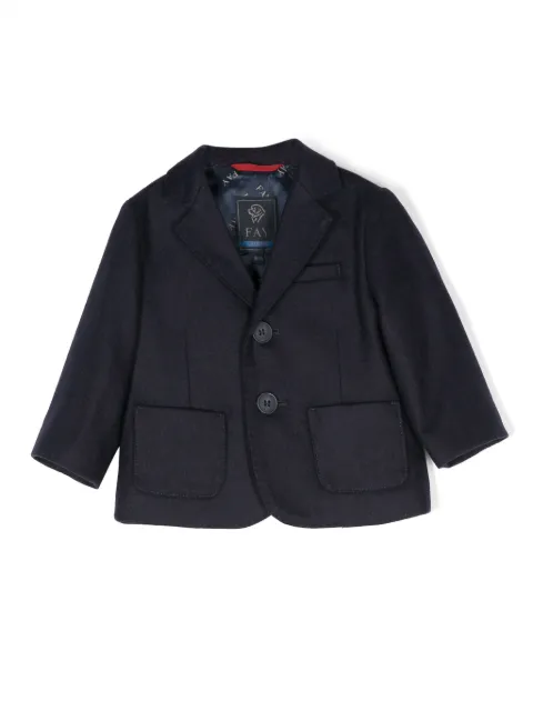 Fay Kids mélange-effect single-breasted blazer