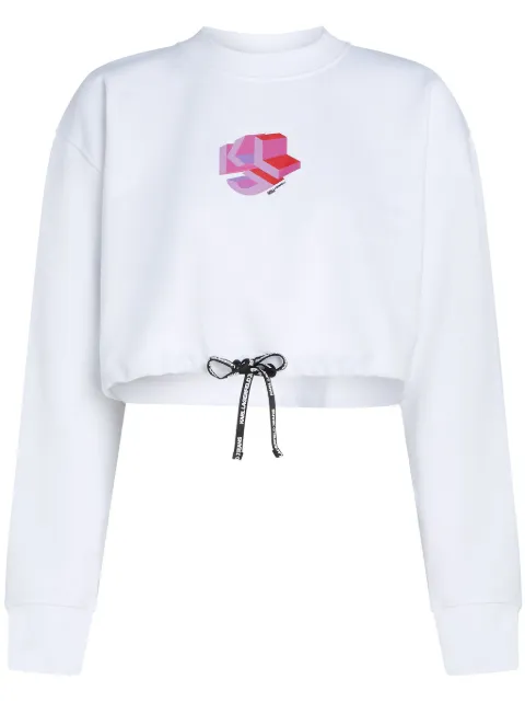 Karl Lagerfeld Jeans monogram-print cropped sweatshirt