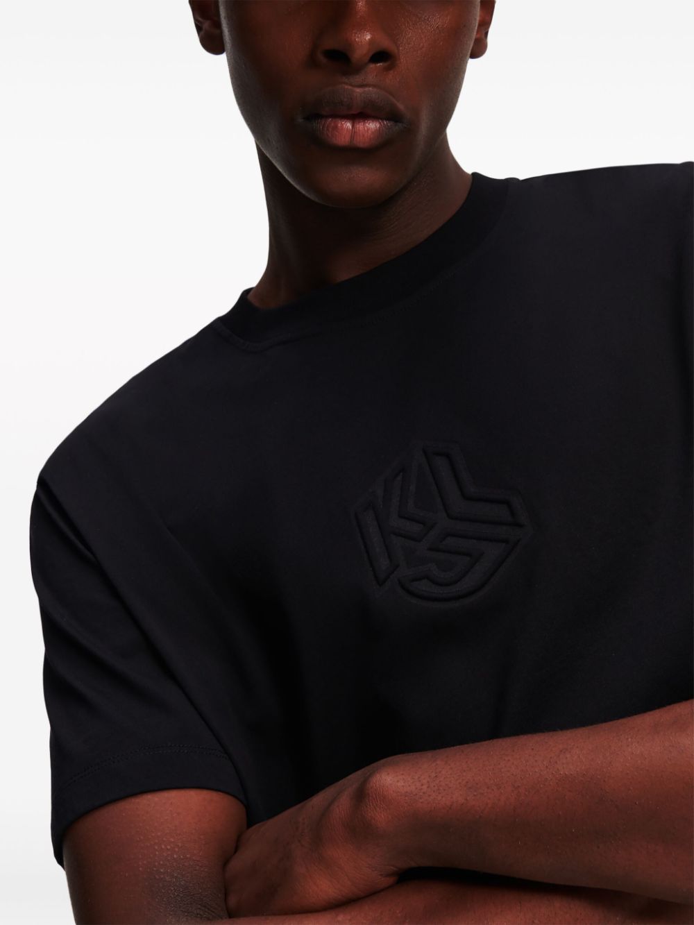 Karl Lagerfeld Jeans T-shirt met monogram-applicatie Zwart