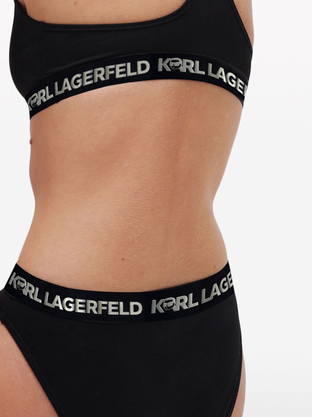Karl Lagerfeld Ikonik high waist slip Zwart