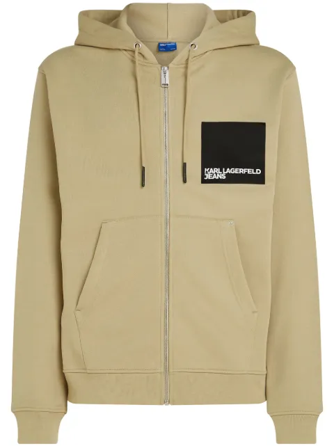 Karl Lagerfeld Jeans box-logo zip-up hoodie