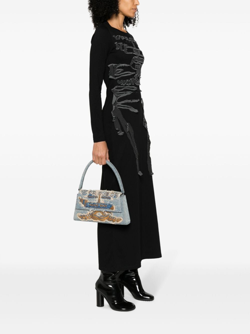 Paris Best Medium Denim Shoulder Bag in Blue - Y Project