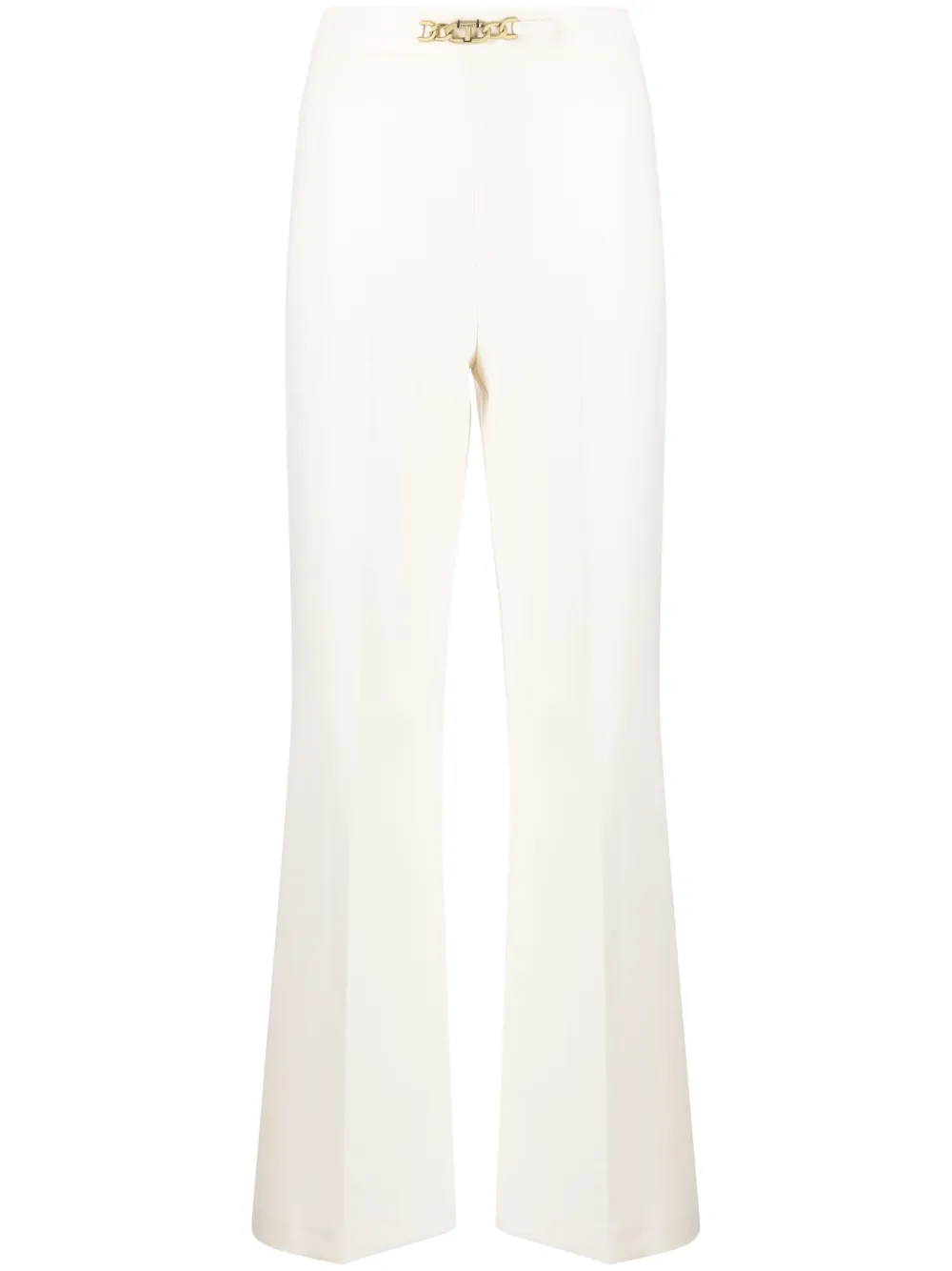 Twinset Wide-leg High-waisted Trousers In White