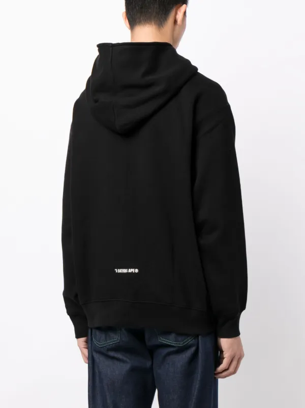 A BATHING APE logo patch zip up Hoodie Farfetch