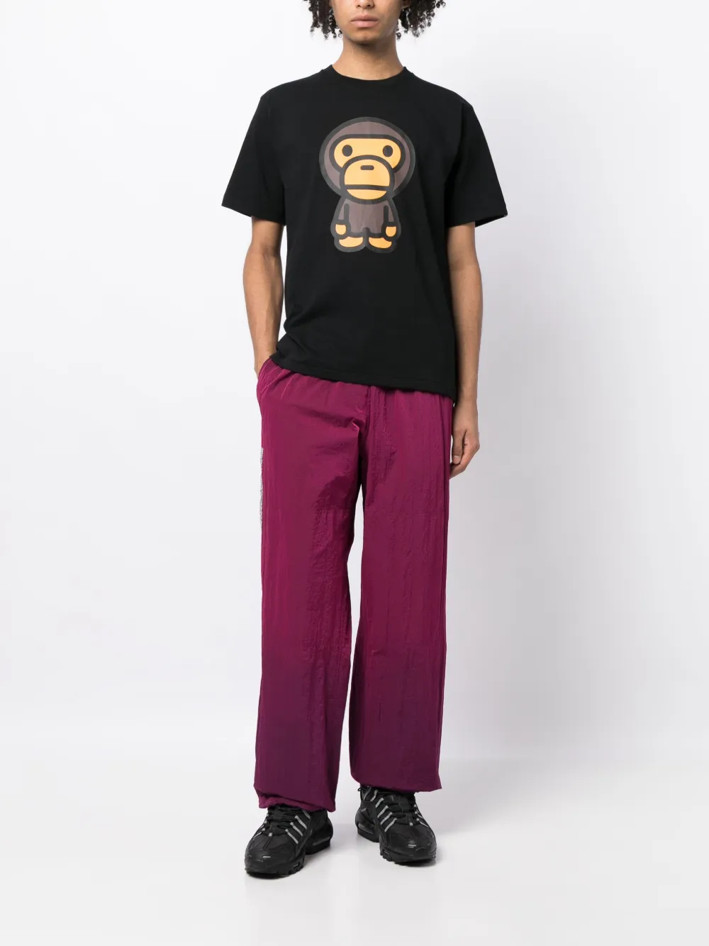 A BATHING APE® graphic-print cotton T-shirt - Zwart