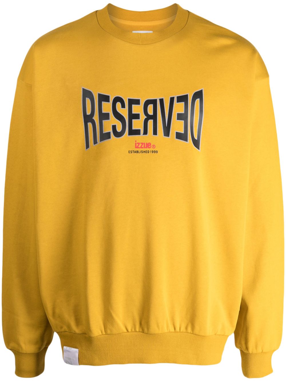 izzue Reversed katoenen sweater met print Geel