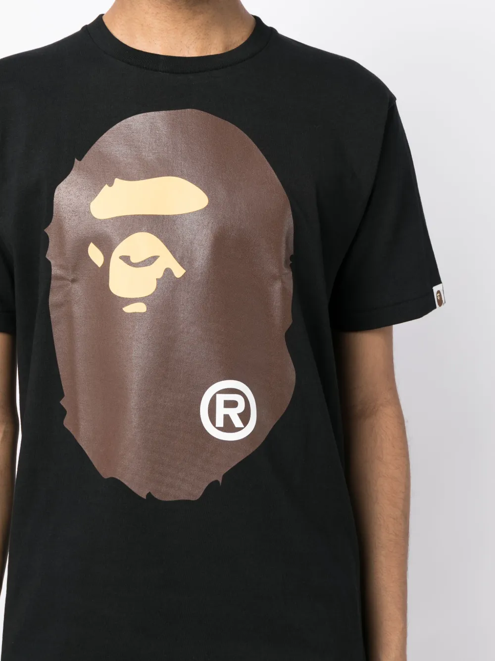 Shop A Bathing Ape Logo-print Cotton T-shirt In Black