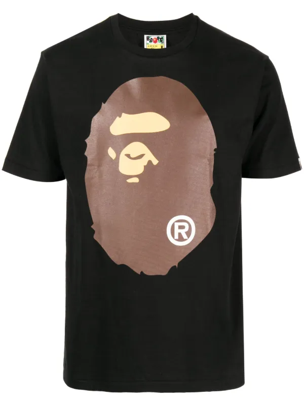 ワンピなど最旬ア！ A BATHING APE® logo-print Cotton T-shirt | Black | FARFETCH ジャケット・アウター