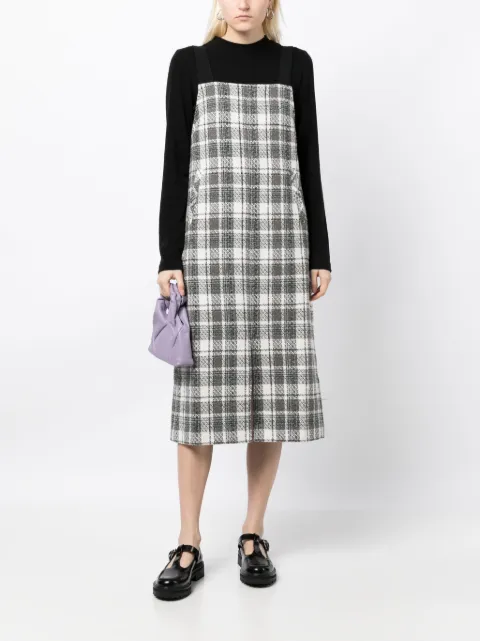 b+ab checked midi dress BCXDS3F175AILBKZ - 1