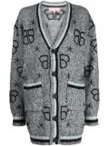 BAPY BY *A BATHING APE® monogram-pattern striped-tipping cardigan - Blue