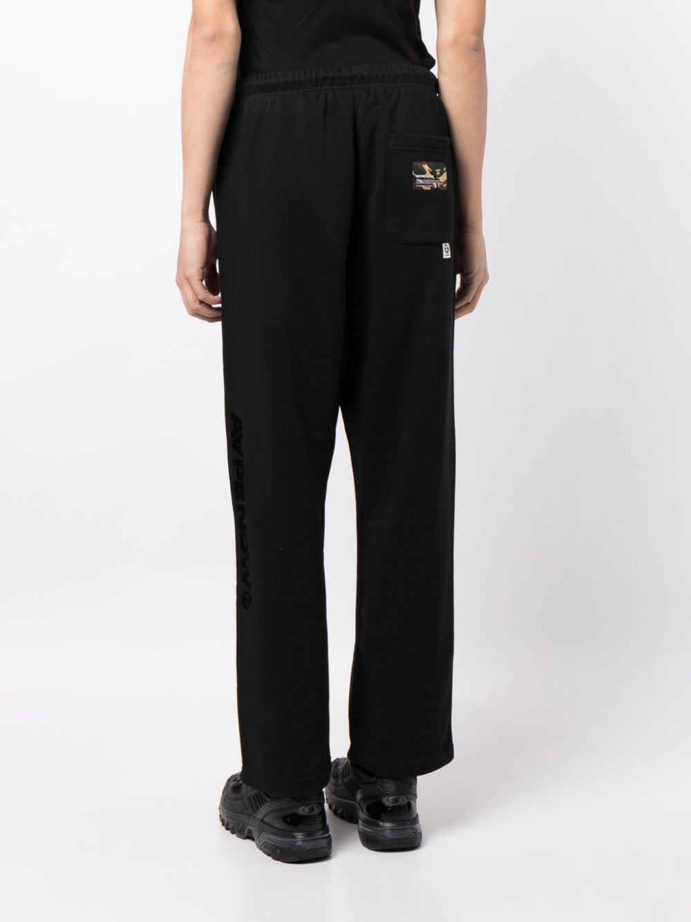 Shop Aape By A Bathing Ape Logo-patch Drawstring-waistband Track Trousers In Black