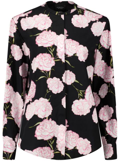 Giambattista Valli floral-print collarless shirt