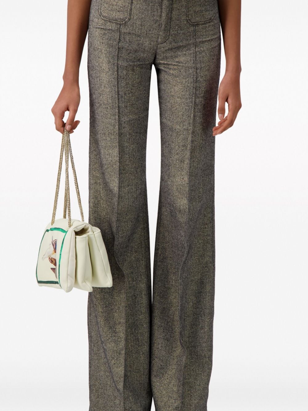 Shop Giambattista Valli High-waist Flared Trousers In Grey