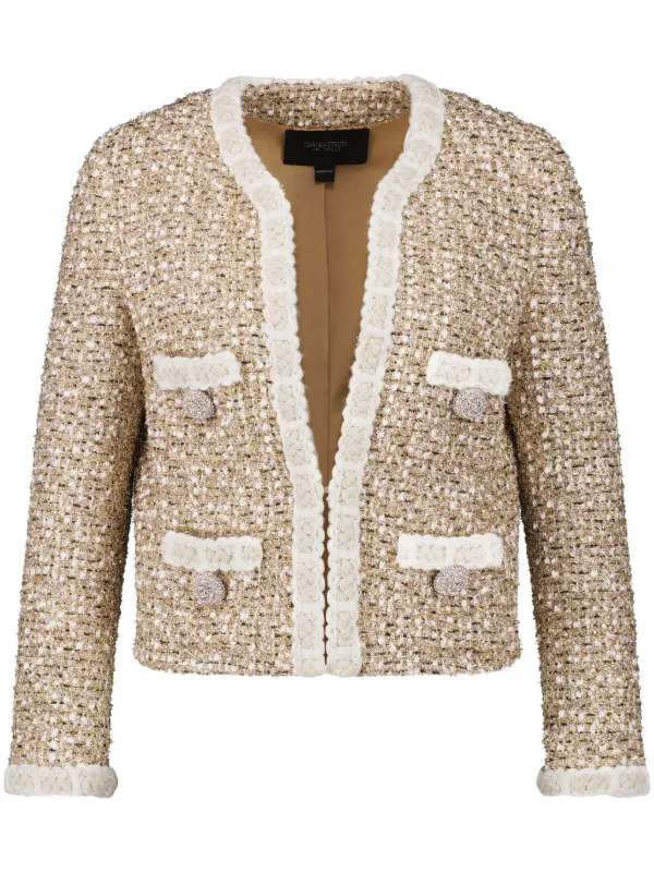 Giambattista Valli contrasting-trim Bouclé Jacket - Farfetch