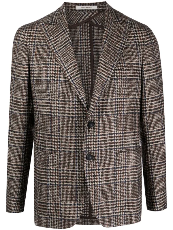 Tagliatore houndstooth double-breasted coat - Grey