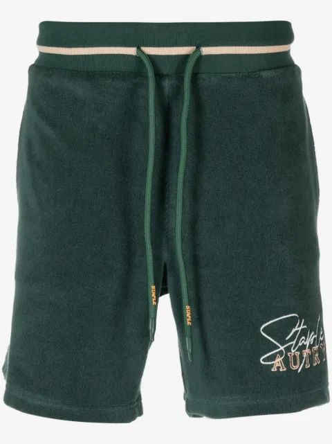Autry logo-embroidered cotton-blend track shorts 