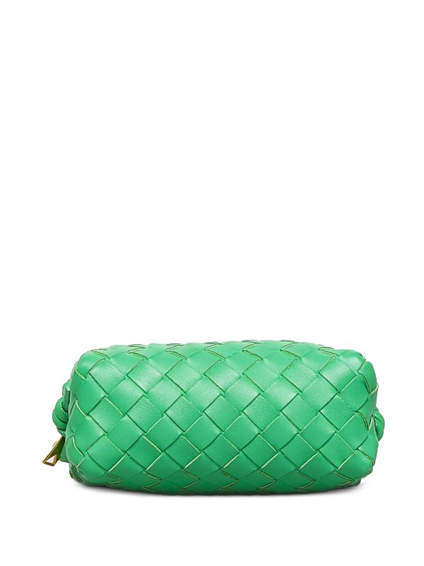 Loop Mini Leather Shoulder Bag in Green - Bottega Veneta