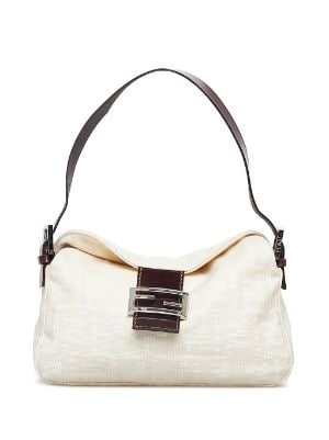 Fendi Baguette Printed Bag in White for Men