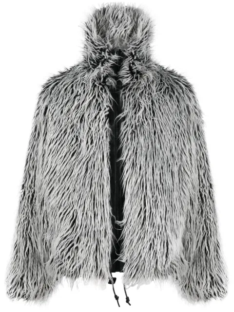 Dolce & Gabbana funnel-neck faux-fur jacket