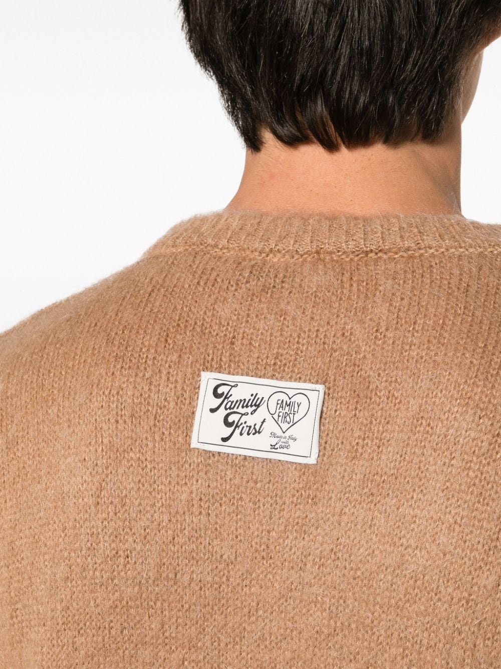 Shop Family First Brushed-effect Mohair-blend Jumper In Neutrals