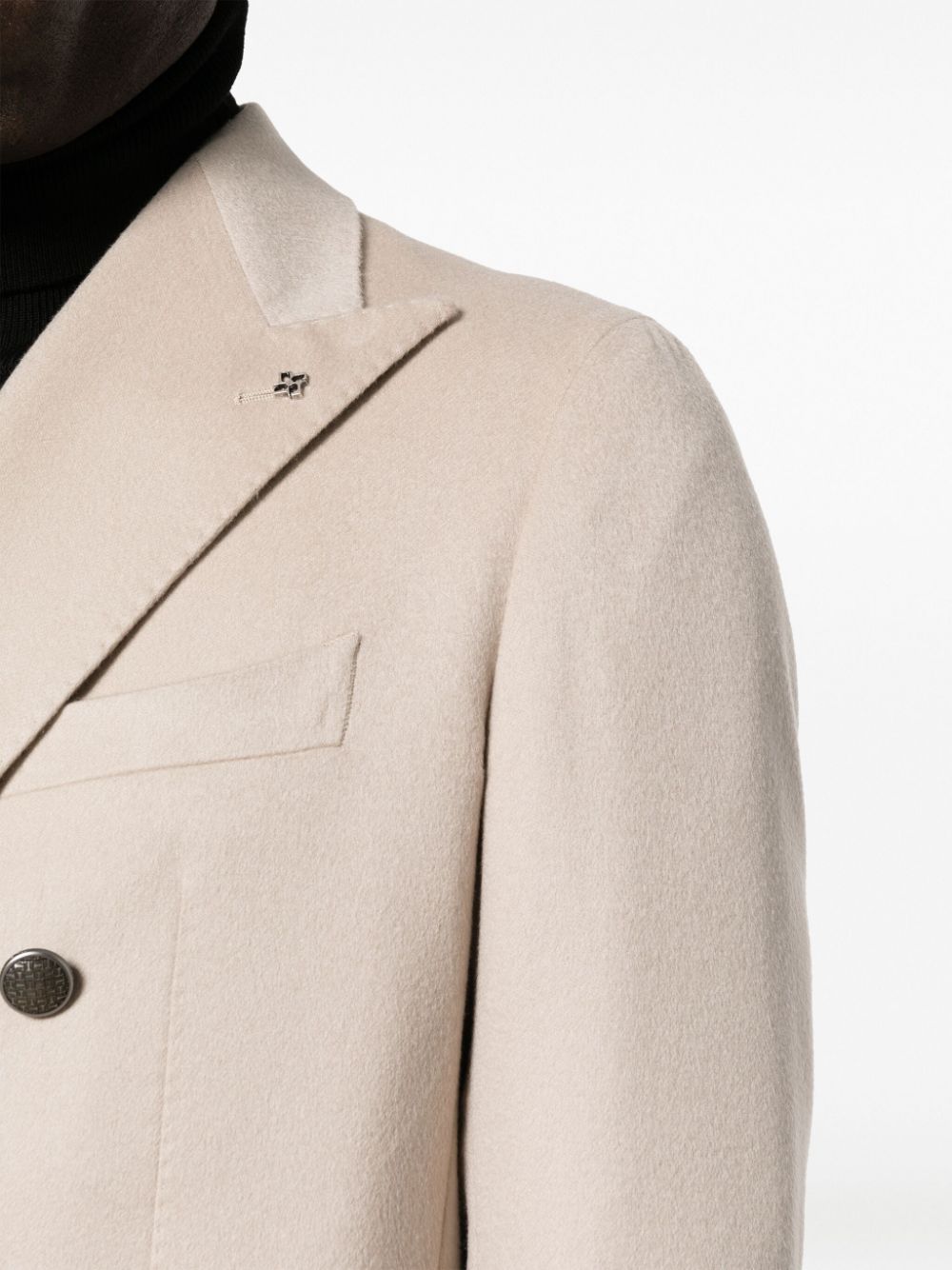 Shop Tagliatore Double-breasted Wool Blazer In Neutrals