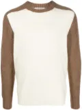 Fileria colour-block crew-neck jumper - White