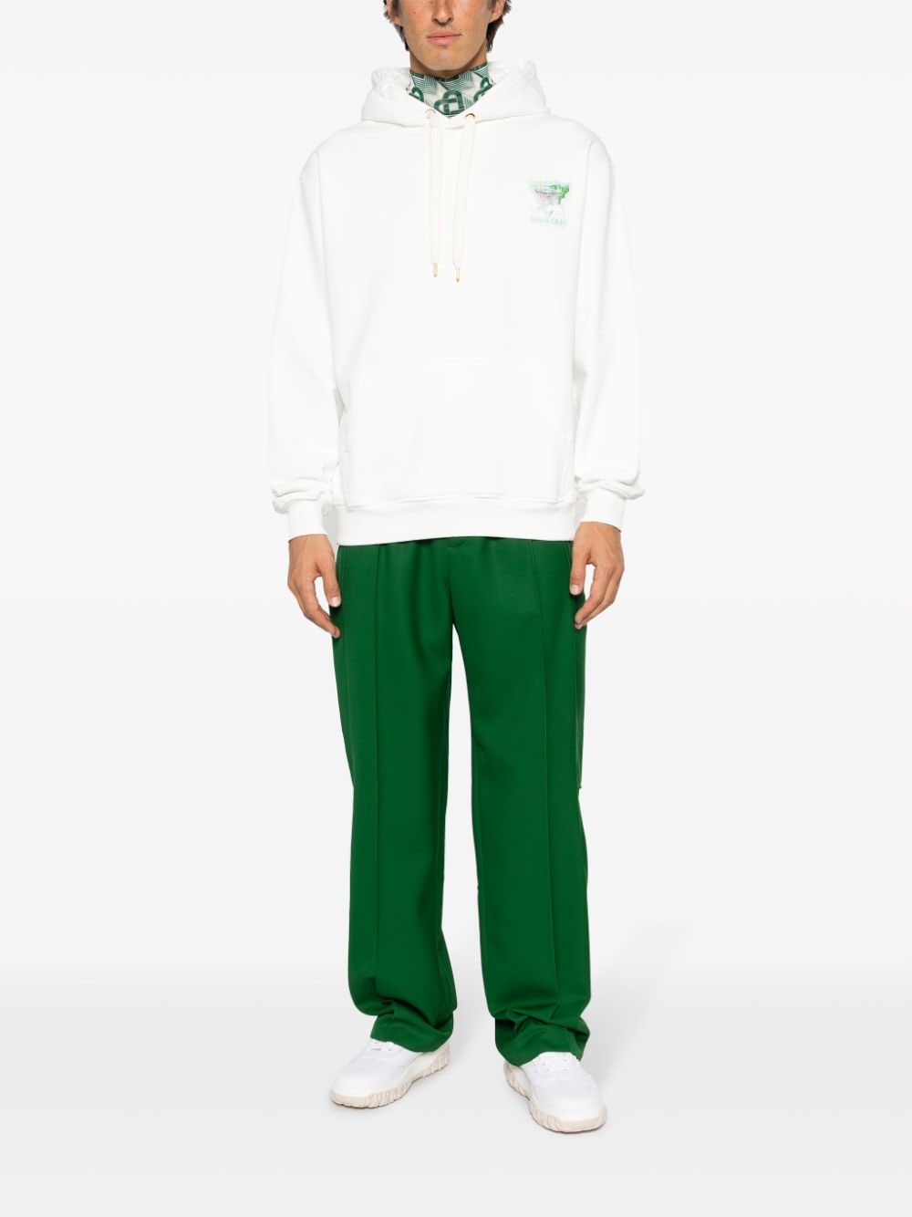 Casablanca Tennis Club Icon organic-cotton hoodie - Wit