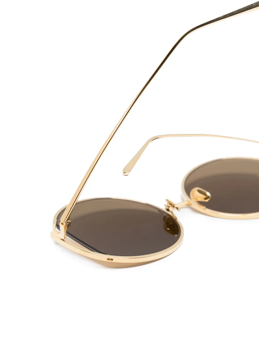 Linda Farrow Quarry C1 zonnebril met rond montuur Goud