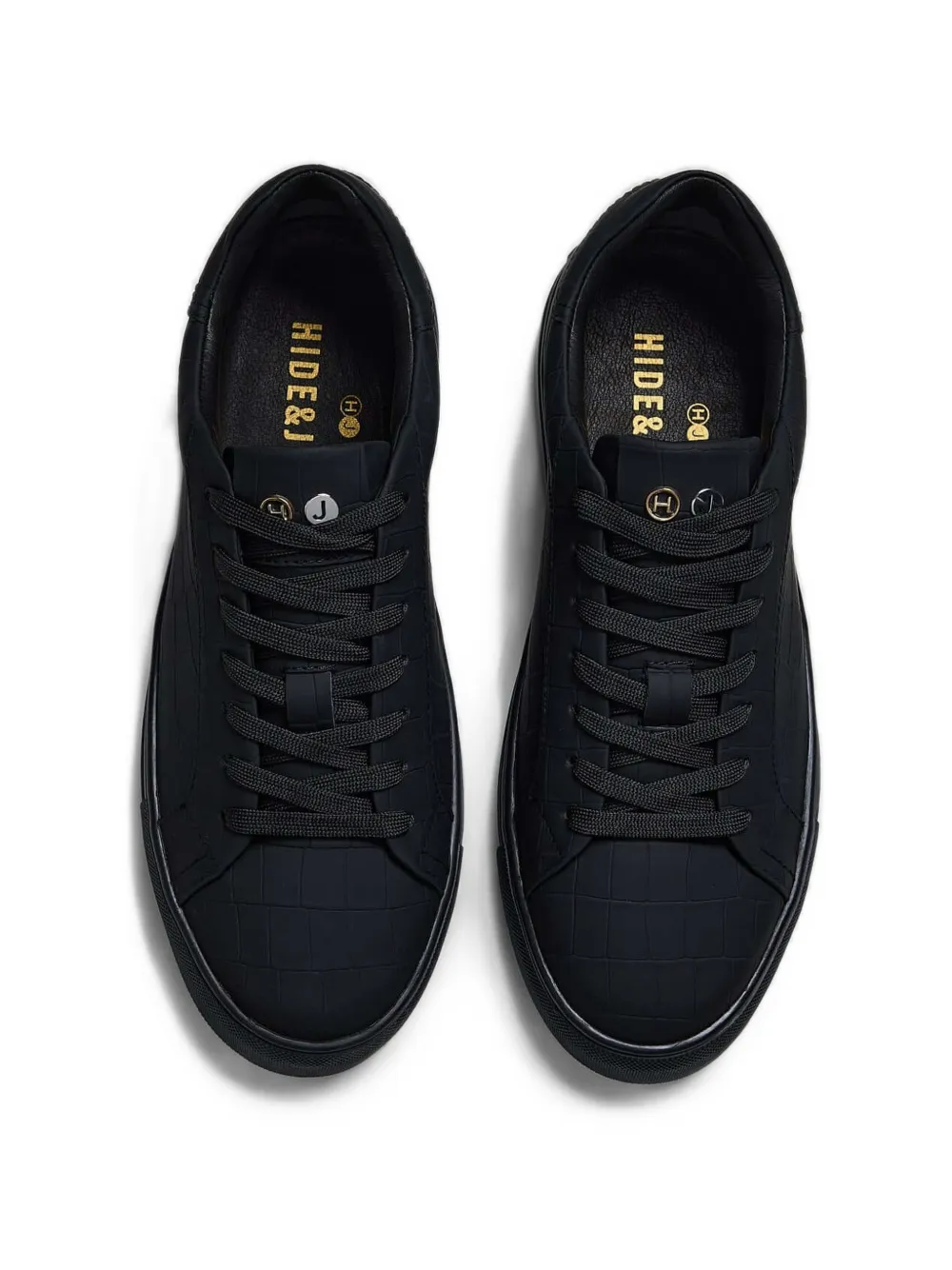 Hide&Jack Sneakers met krokodillen-reliëf Zwart