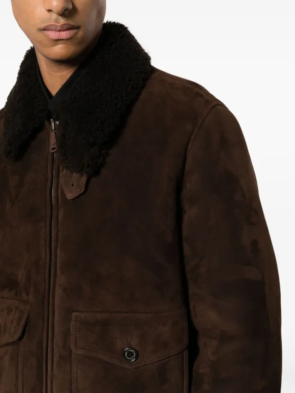 Polo shearling bomber outlet jacket