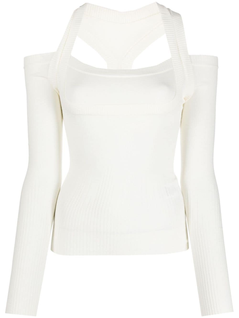 Gimaguas Latte cut-out knitted top