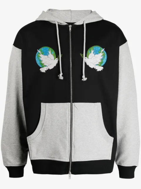  RASSVET appliqué-details colour-block cotton jacket