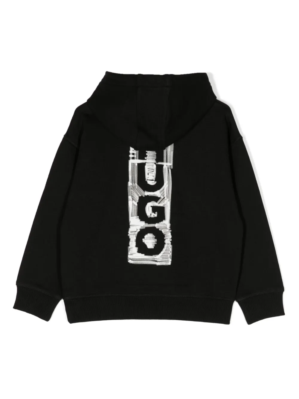 HUGO KIDS Hoodie met logoprint - Zwart