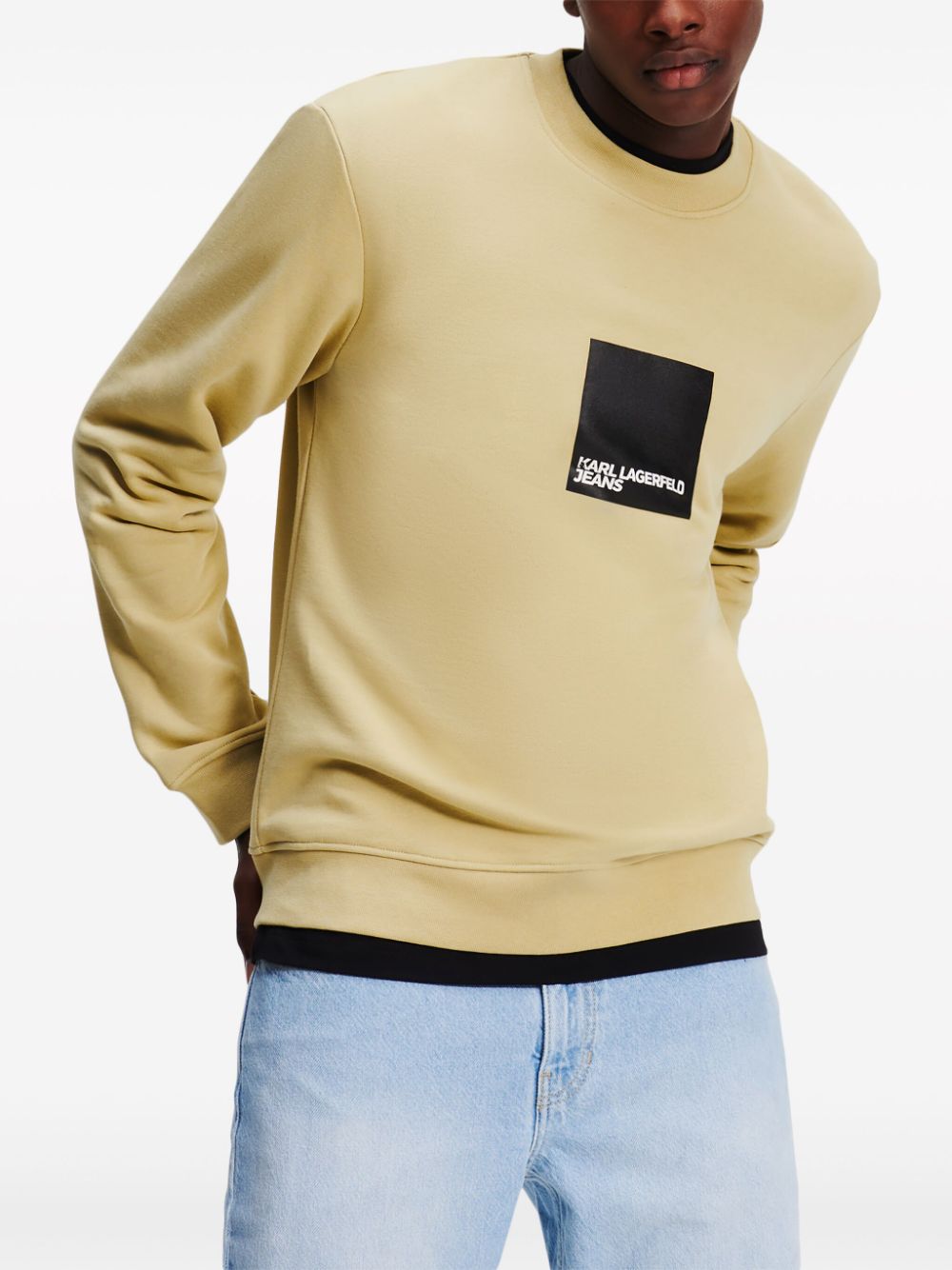 Karl Lagerfeld Jeans Sweater met logoprint van biologisch katoen Geel