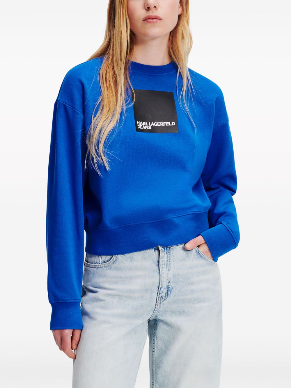 Karl Lagerfeld Jeans Sweater met logoprint van biologisch katoen Blauw