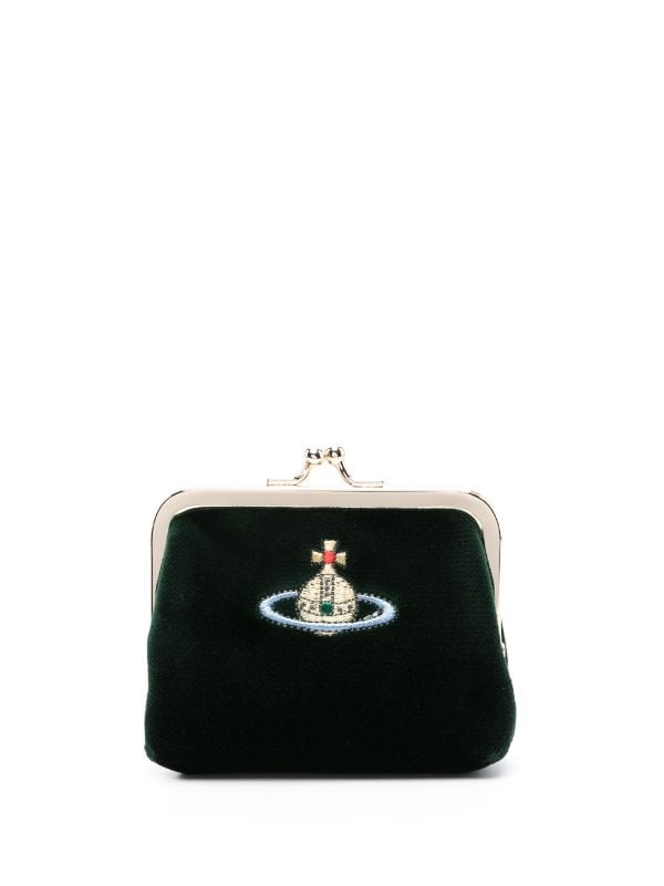 Vivienne Westwood Orb logo-embroidered Velvet Wallet - Farfetch