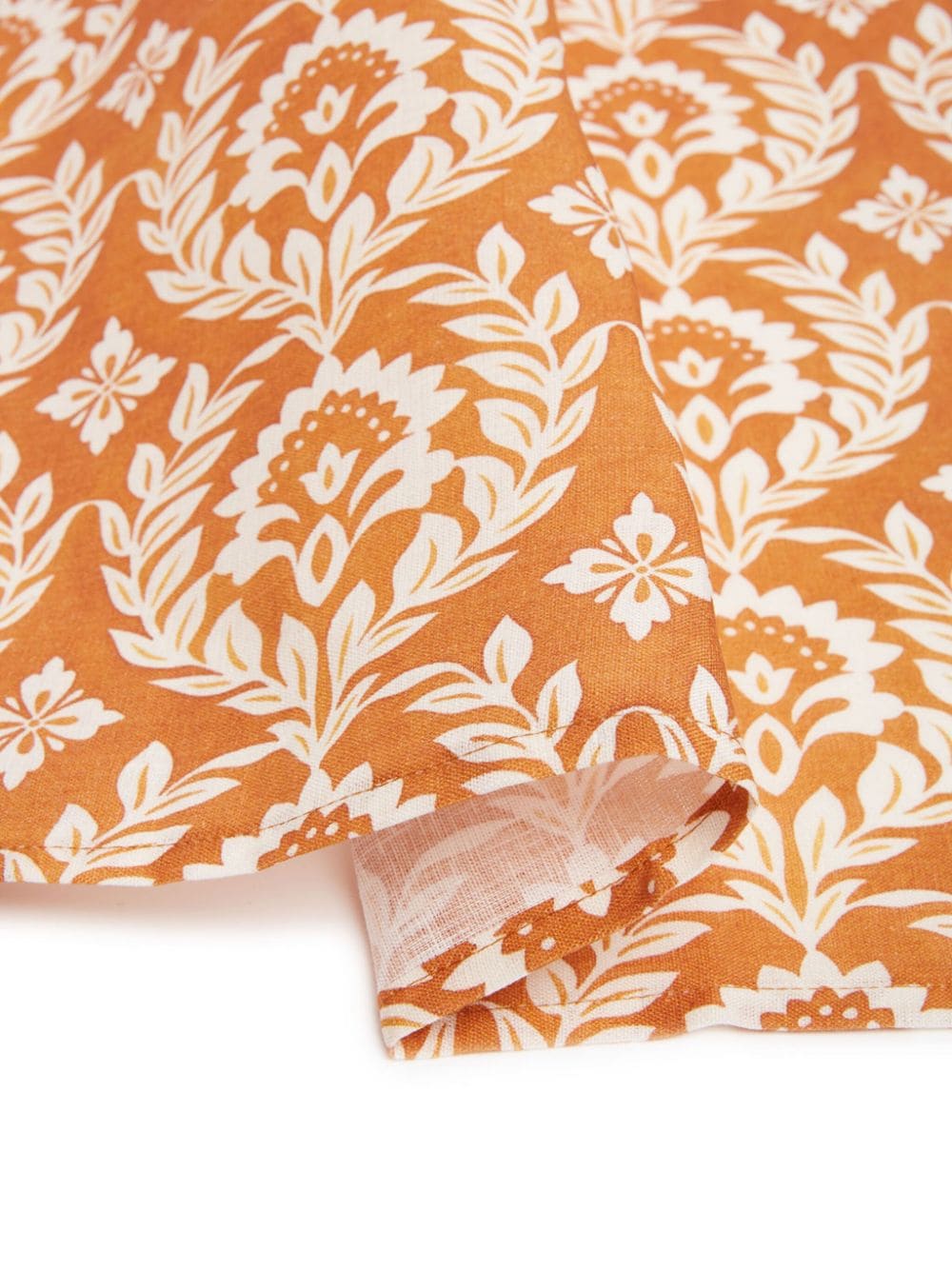 Shop La Doublej Leaf-print Linen Napkins (set Of 2) In Orange