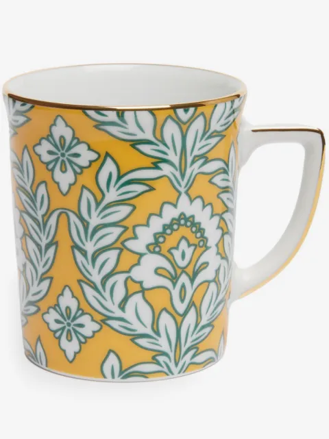 La DoubleJ leaf-print porcelain mug