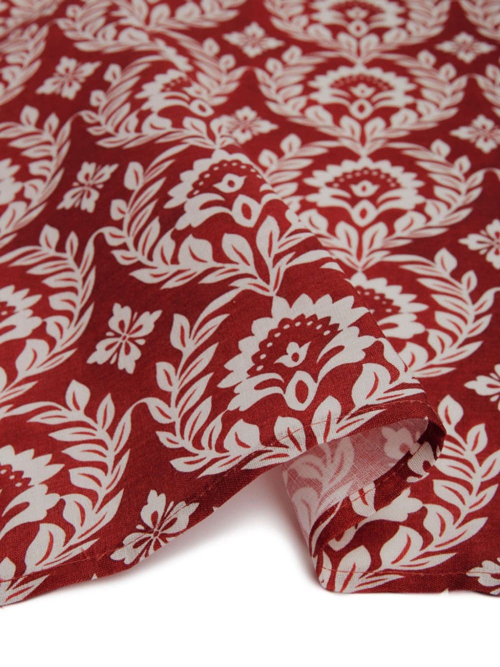 Shop La Doublej Leaf-print Linen Napkins (set Of 2) In Red