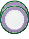 La DoubleJ striped porcelain dinner plates (set of 2) - White