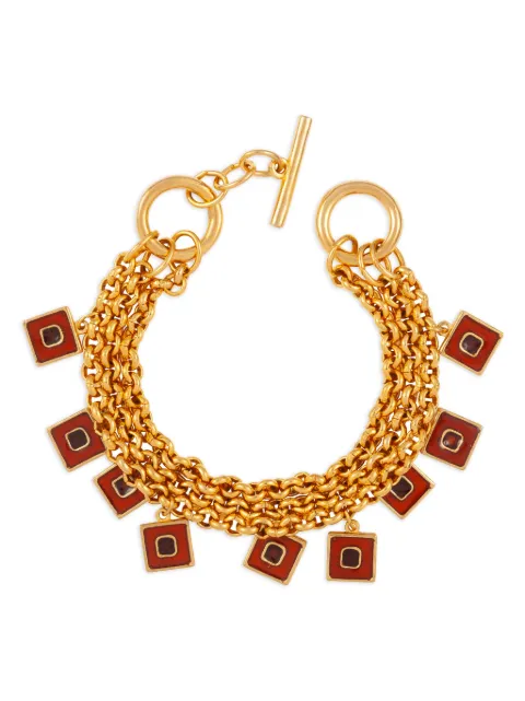 Susan Caplan Vintage 1990s enamel and topaz bracelet