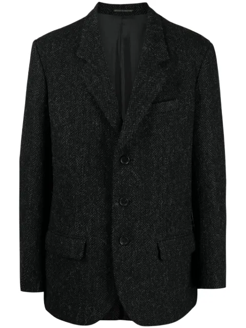 Yohji Yamamoto notched-lapels contrasting-trim blazer 