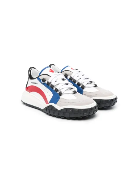 DSQUARED2 KIDS panelled leather sneakers