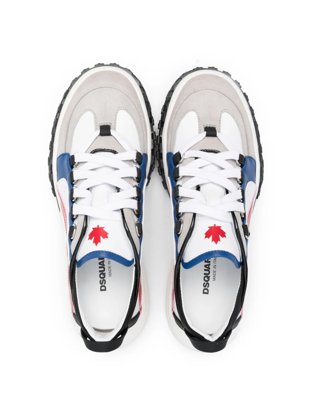 Dsquared2 Panelled Leather Sneakers In White