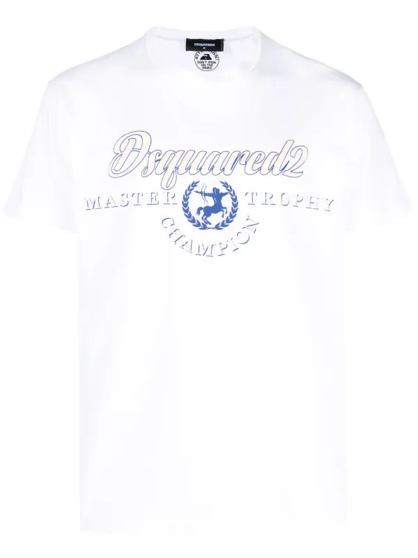 DSQUARED2 logo print Cotton T Shirt White FARFETCH TR