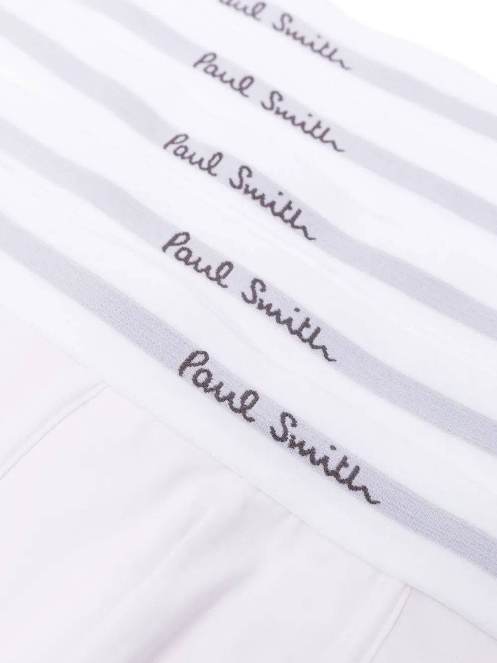 Paul Smith Logo-print Organic Cotton Boxers (pack Of Five) In White