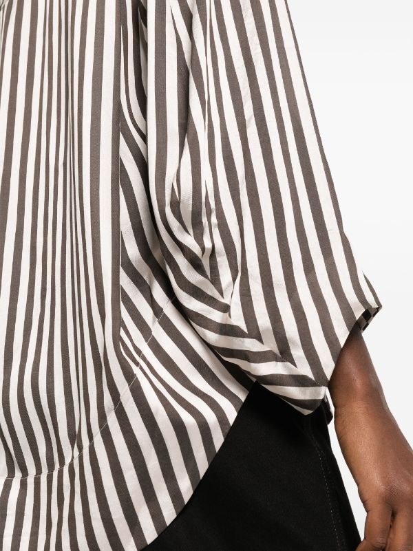 KHAITE Melan Striped silk-satin Shirt - Farfetch
