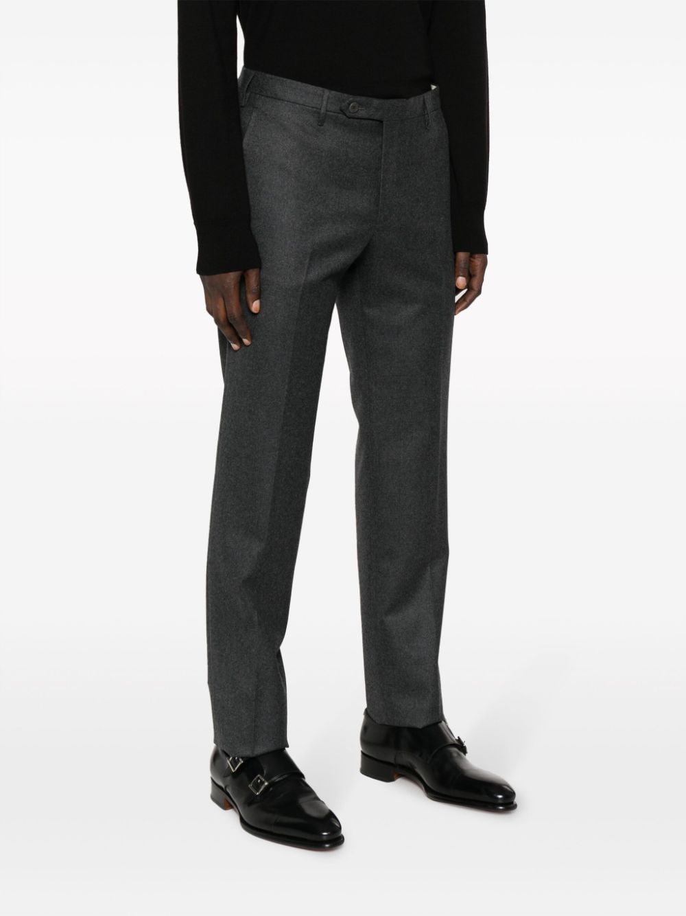 Shop Rota Sim-fit Tailored Wool Trousers In Grey